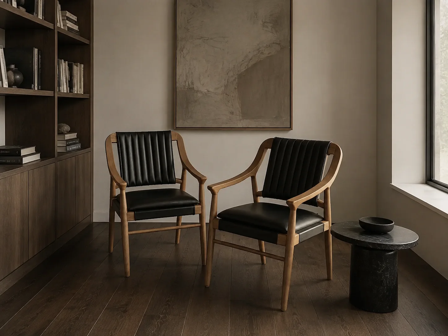 Berlin Leather Lounge Chair, staged view 1