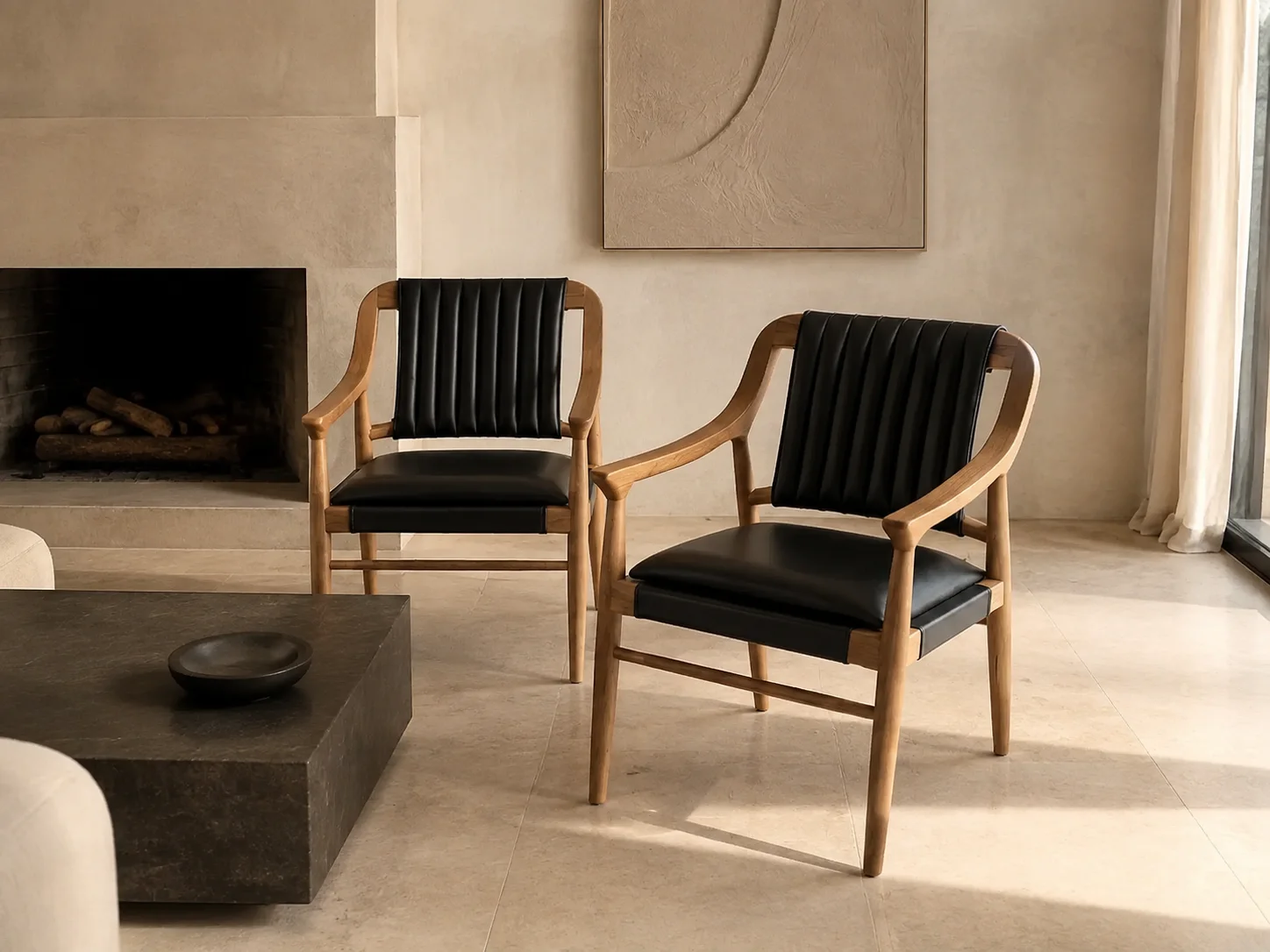 Berlin Leather Lounge Chair, staged view 2