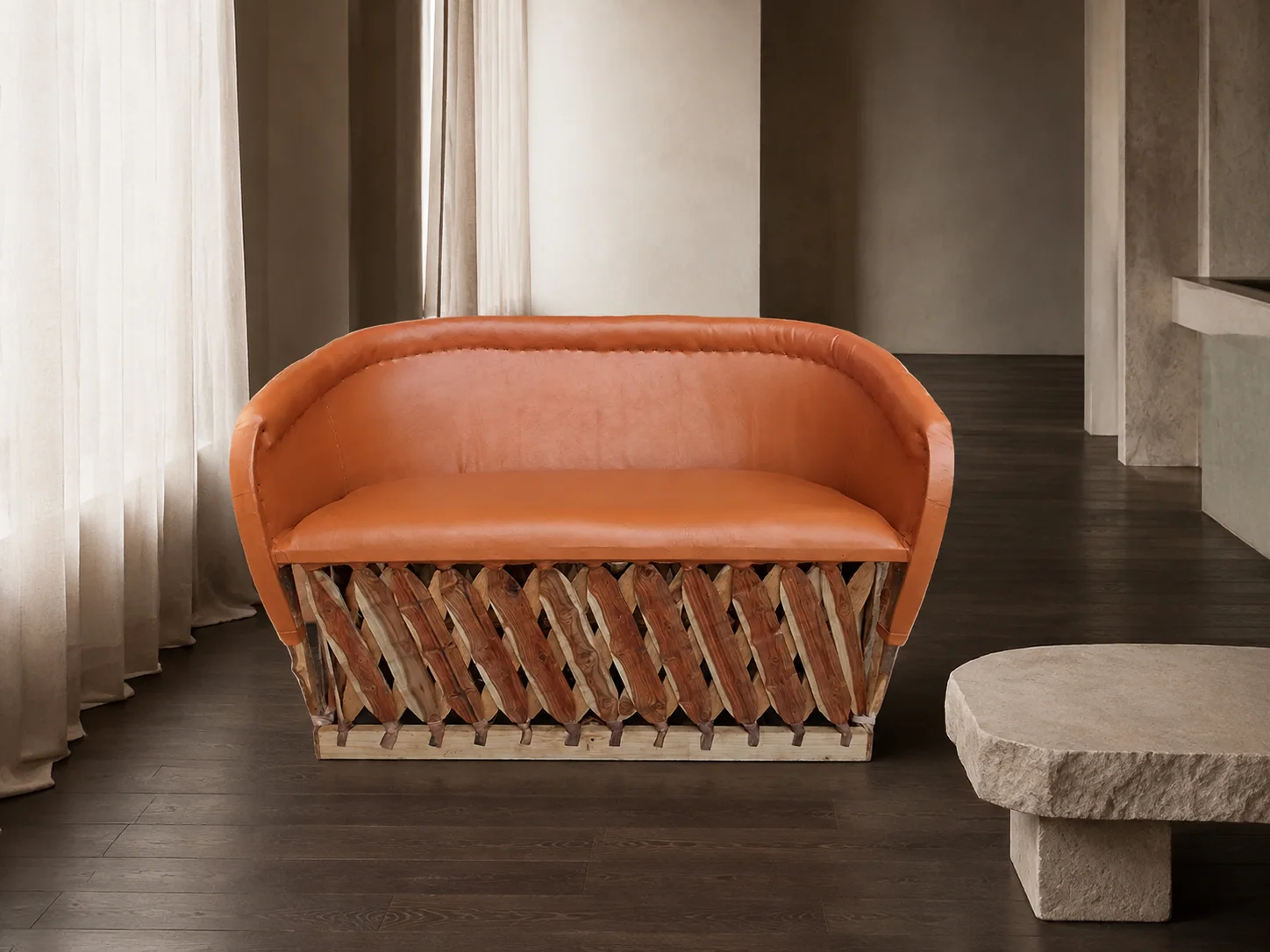 Equipal Settee, staged view 2