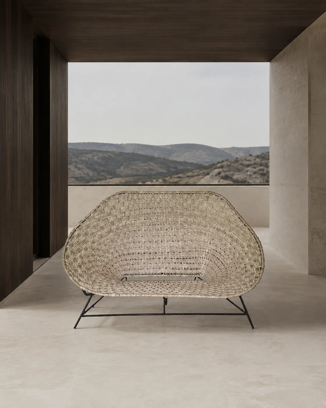 Nido Palma Settee, staged view 2